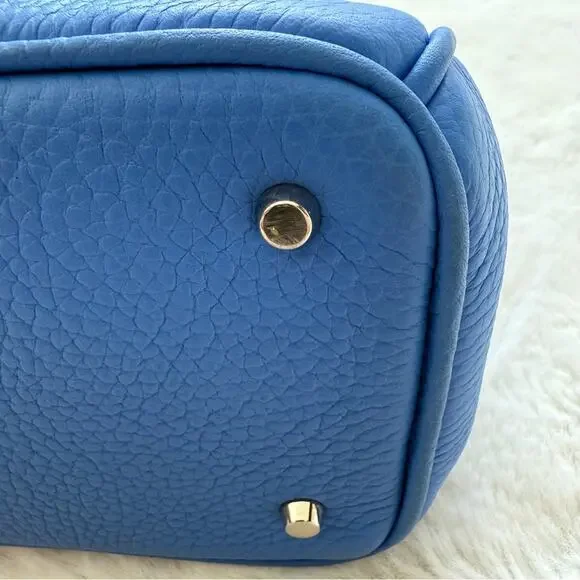 Christian Dior mini electric blue grained calf leather small Bag Authentic
